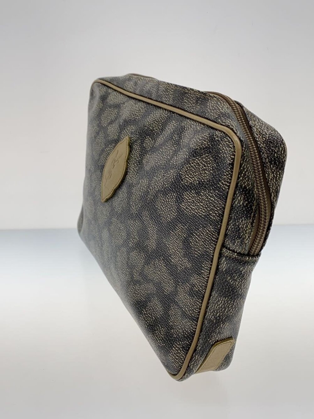 Saint Laurent Beige Yves over Leather Clutch Bag All Tan